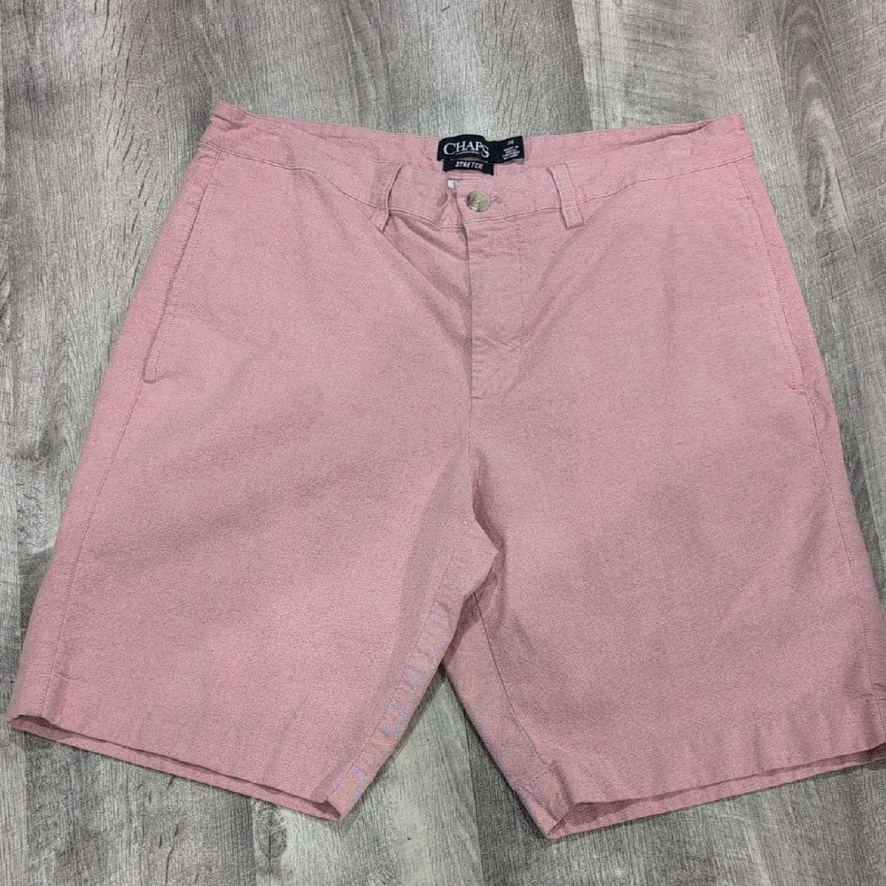 Chaps Men's Stretch Soft Pink Flat Front Shorts Size 32